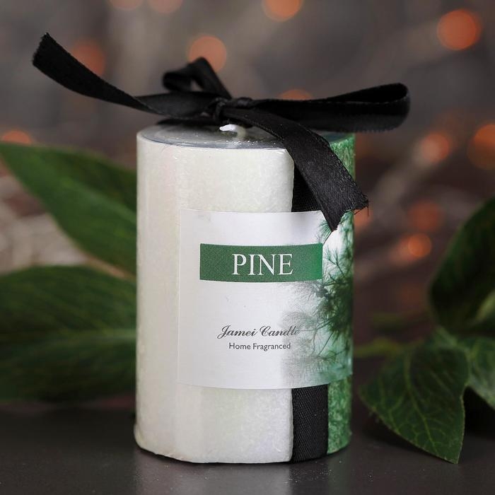 Свеча цилиндр 5х7,5см, Свеча цилиндр 5х7,5см, "Кристаллический узор", хвойный