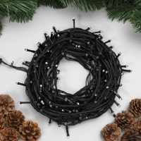 Гирлянда &laquo;Нить&raquo; 20 м, IP44, тёмная нить, 200 LED, свечение бело-синее, мигание, 220 В