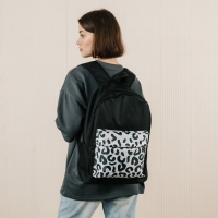 Рюкзак школьный молодёжный &laquo;Леопард&raquo;, 33х13х37, отдел на молнии, н/карман, чёрный