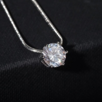 Кулон &laquo;Стразинка&raquo; крупная, цвет белый в серебре, 40 см