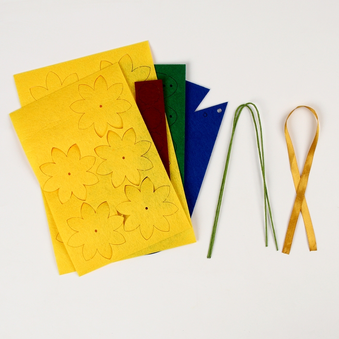 Цветы своими руками из фетра &laquo;Букет подсолнухов&raquo;, набор для творчества на 8 марта