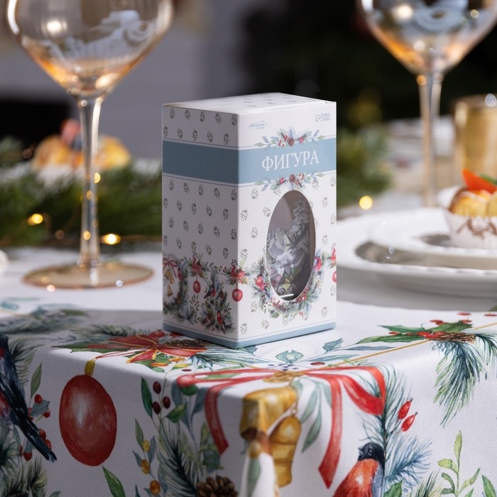 Светодиодная фигура &laquo;Серебристый фонарь с лосём и косулей&raquo; 6.3 &times; 12 &times; 6.3 см, пластик, батарейки AG13х3 (в комплекте), свечение тёплое белое