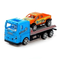 Грузовик инерционный &laquo;Эвакуатор&raquo; с машиной, цвета МИКС.