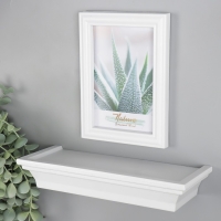 Фоторамка пластик 10х15 см с полкой "Оливия" белая 26х15 см