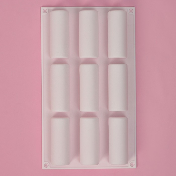 Форма для выпечки Доляна &laquo;Сладости. Батончики&raquo;, силикон, 29,3&times;17,5&times;3,5 см, 9 ячеек (8,3&times;3,2&times;3,5 см), цвет МИКС