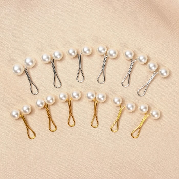 Зажим для платка &laquo;Дуо&raquo;, цвет МИКС (неделимая фасовка 12 шт., цена за шт.)