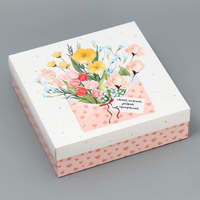 Коробка подарочная складная, упаковка, &laquo;Послание&raquo;, 26 х 26 х 8 см