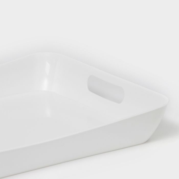Поднос с ручками «Рондо», 42,2×28,2×5,2 см, цвет белый Поднос с ручками «Рондо», 42,2×28,2×5,2 см, цвет белый
