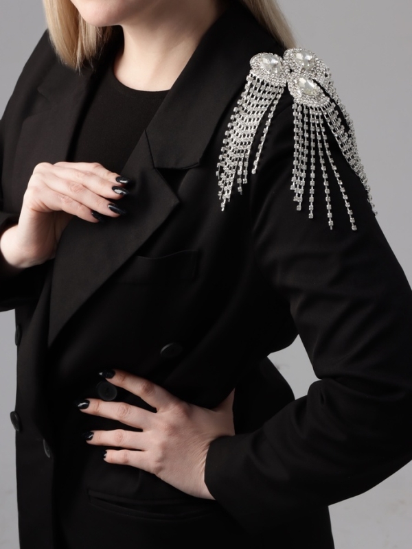 Брошь &laquo;Эполет&raquo; голливуд, цвет белый в серебре