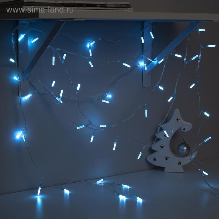 Гирлянда «Нить» 5 м с насадками «Хрусталики», IP20, прозрачная нить, 50 LED, свечение аквамарин, 8 режимов, 220 В Гирлянда «Нить» 5 м с насадками «Хрусталики», IP20, прозрачная нить, 50 LED, свечение аквамарин, 8 режимов, 220 В