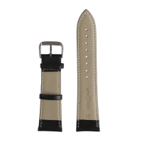 Ремешок для часов "Соломон" 24 мм, натуральная кожа, l-20 см, черный