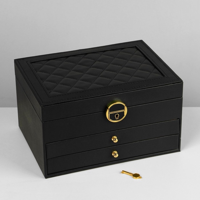 Подставка для украшений Queen fair &laquo;Шкатулка&raquo; 3 яруса, 23&times;17&times;13 см, цвет чёрный