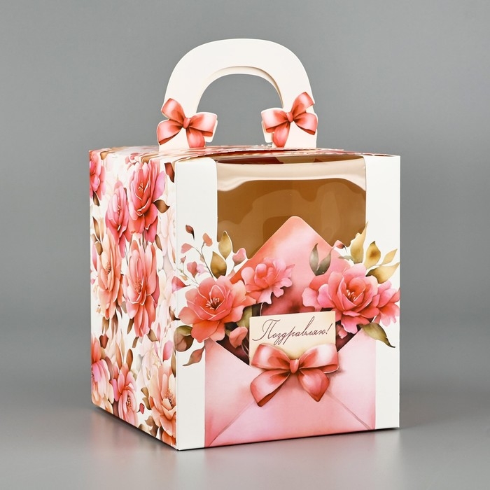 Коробка сборная &laquo;Цветочное послание&raquo; 14 х 16 х 14 см