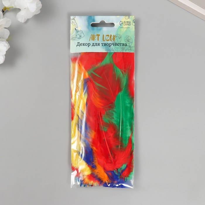 Перо декоративное гусиное Перо декоративное гусиное "Веер" набор 30 шт h=10-15 см