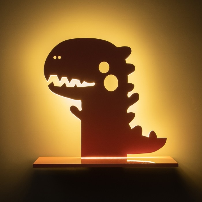 Бра Бра "Динозавр" LED 24Вт розовый 35х30 см