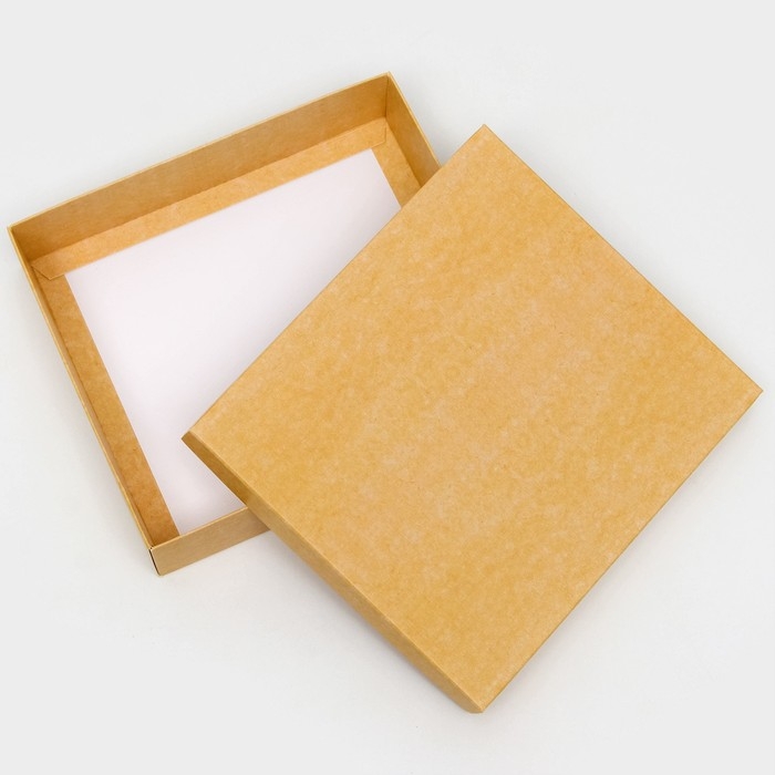 Коробка складня, пенал, с окном, крафтовая, 18 х 16 х 4 см