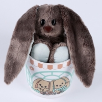 Набор "Зайка Lu" игрушка в кружке, заяц, 16 см Набор "Зайка Lu" игрушка в кружке, заяц, 16 см