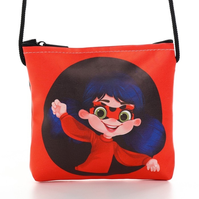 Сумка-кошелёк, для девочки через плечо Сумка-кошелёк, для девочки через плечо "Супер девочка", 13х13х2 см