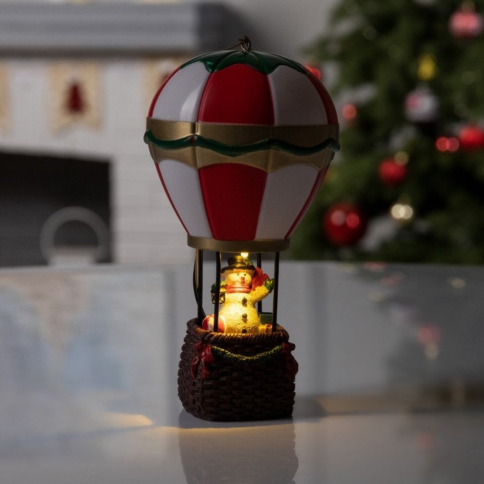 Светодиодная фигура «Воздушный шар со снеговиком» 8 × 8 × 16 см, полистоун, батарейки LR44х2 (в комплекте), свечение тёплое белое Светодиодная фигура «Воздушный шар со снеговиком» 8 × 8 × 16 см, полистоун, батарейки LR44х2 (в комплекте), свечение тёплое белое