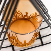 Подсвечник металл, стекло на 1 свечу "Пирамида" d-7,5 см, золото, чёрный 9х16,5х31 см Подсвечник металл, стекло на 1 свечу "Пирамида" d-7,5 см, золото, чёрный 9х16,5х31 см