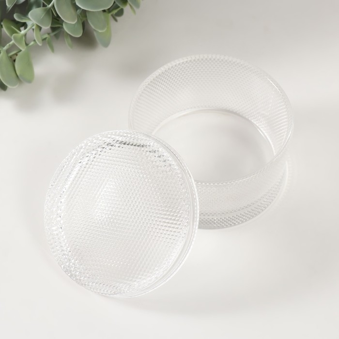 Шкатулка стекло "Мелкие ромбики" прозрачная 9х9х6 см