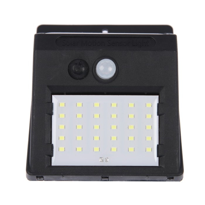 Садовый светильник на солнечной батарее с датчиком движения, накладной, 9.5 &times; 13 &times; 5 см, 30 LED, свечение белое