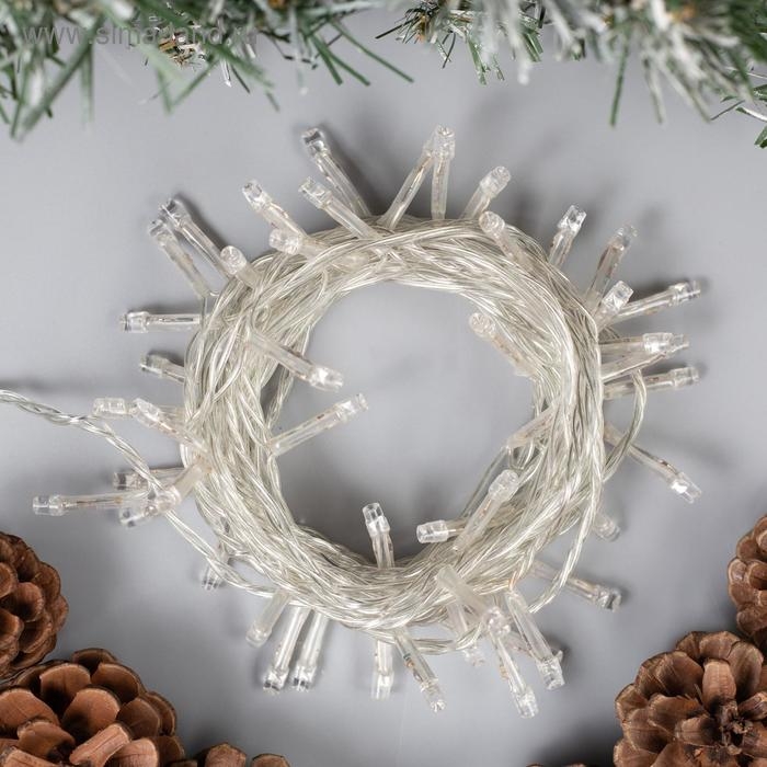 Гирлянда &laquo;Нить&raquo; 5 м, IP20, прозрачная нить, 50 LED, свечение мульти, 8 режимов, 220 В