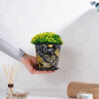 Горшок для цветов Доляна &laquo;Голди&raquo;, 800 мл, цвет чёрный