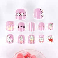 Детские накладные ногти &laquo;Милахи&raquo;, 12 шт, набор с браслетом и заколками