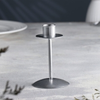 Подсвечник "Боб" металл на одну свечу, 7,4х12 см, серебро