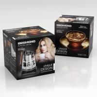 Чайник электрический REDMOND RK-G1308D, стекло, 1.7 л, 1500 Вт, регулировка t&deg;, чёрный