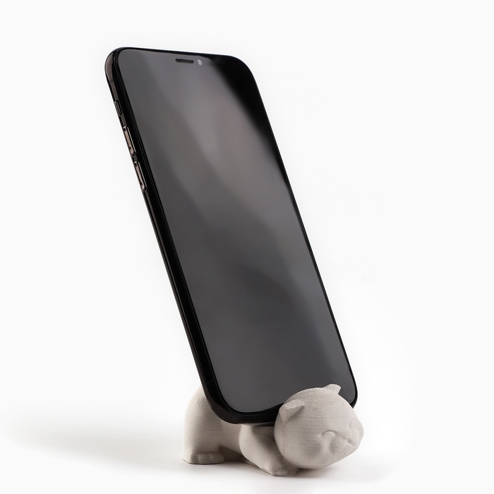 Подставка для телефона &laquo;Котик&raquo;, белая, 6,5 х 5 см