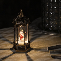 Светодиодная фигура &laquo;Снеговик в ротонде&raquo; 6.3 &times; 14 &times; 6.3 см, пластик, батарейки AG13х3 (в комплекте), свечение тёплое белое