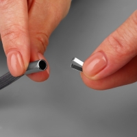 Наконечник для шнура цилиндр, d = 6 &times; 15 мм, 4 шт, цвет серебряный