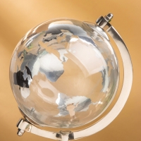 Глобус сувенирный &laquo;Силвер&raquo;, 19.5&times;21&times;34 см, стекло, сталь
