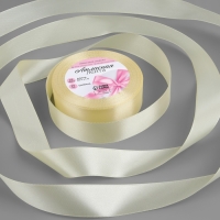 Лента атласная, 25 мм &times; 23 &plusmn; 1 м, цвет ванильный №09