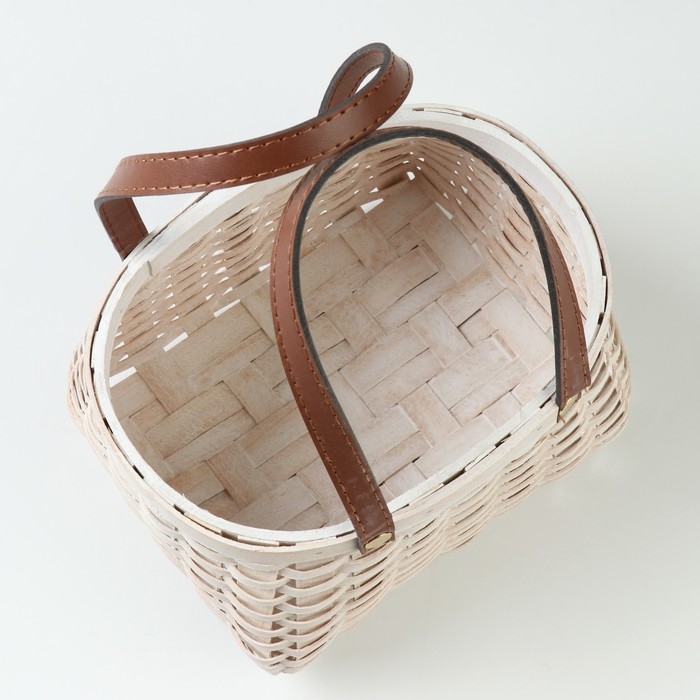 Корзина плетеная, 21 x 16 x 10/22 см, белая, секвойя Корзина плетеная, 21 x 16 x 10/22 см, белая, секвойя