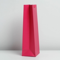 Пакет подарочный под бутылку, упаковка, &laquo;Фуксия&raquo;, 13 x 35 x 10 см
