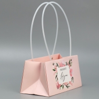 Пакет для цветов For you dear , 24 х 12 х 12 см