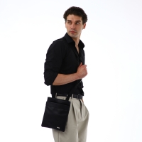 Сумка мужская через плечо TEXTURA, искусственная кожа, цвет чёрный Сумка мужская через плечо TEXTURA, искусственная кожа, цвет чёрный