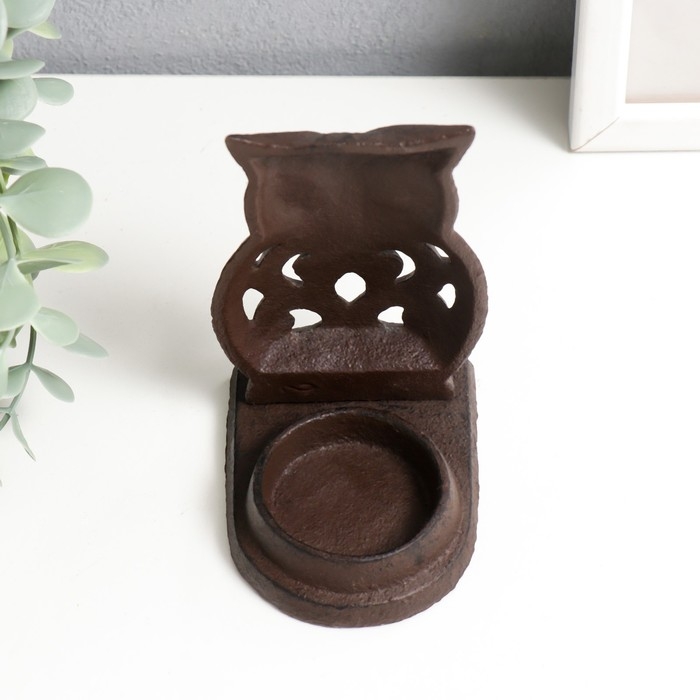 Подсвечник чугун на 1 свечу Подсвечник чугун на 1 свечу "Маленький филин" 10,5х8х6,5 см