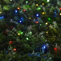 Гирлянда &laquo;Нить&raquo; 10 м, IP44, тёмная нить, 100 LED, свечение мульти, 2 режима, солнечная батарея