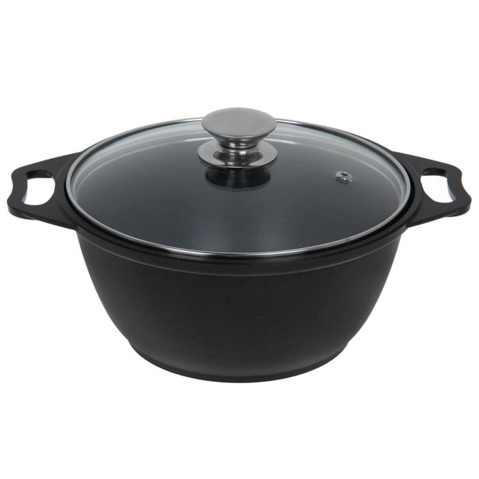 Кастрюля &laquo;Традиция&raquo;, 2 л, 28&times;22.5&times;10.5 см, антипригарное покрытие, цвет чёрный