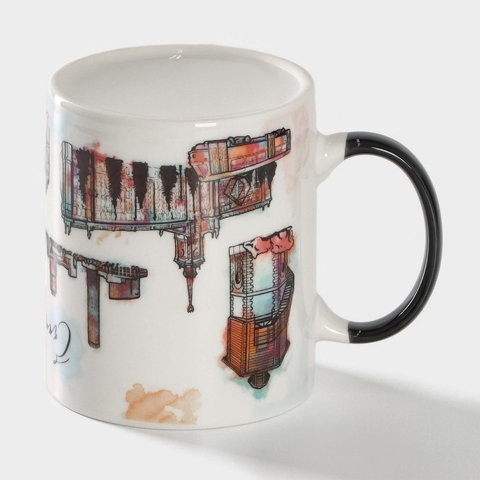 Кружка фарфоровая Доляна &laquo;Екатеринбург&raquo;, 340 мл