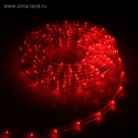 Световой шнур Luazon Lighting 10 мм, IP65, 5 м, 24 LED/м, 220 В, 8 режимов, свечение красное Световой шнур Luazon Lighting 10 мм, IP65, 5 м, 24 LED/м, 220 В, 8 режимов, свечение красное