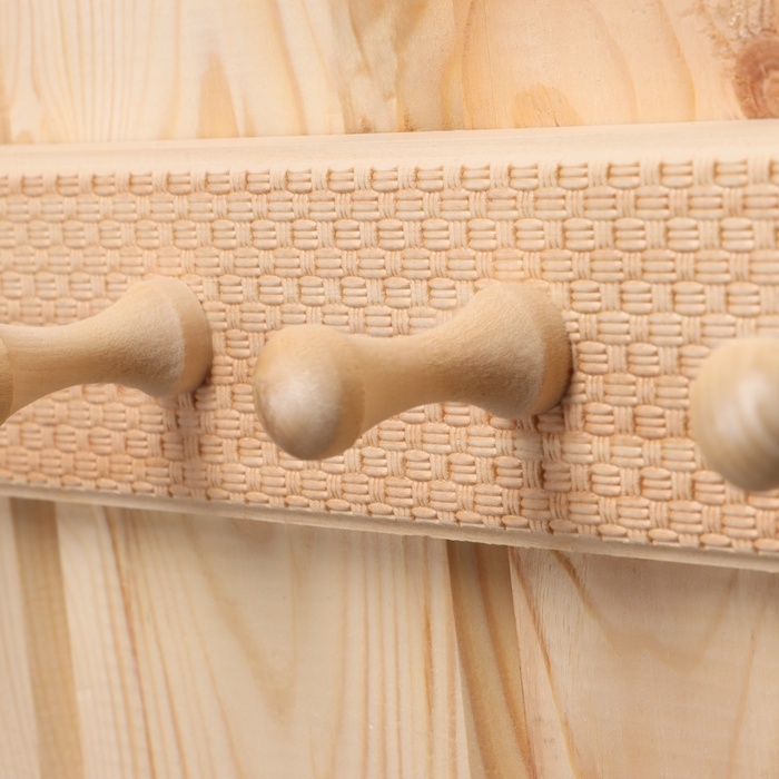 Вешалка Вешалка "Классика" 4 крючка, липа, 35х2,5х6,5 см Плетёнка