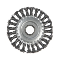 Щетка металлическая для УШМ ЛОМ, крученая проволока, плоская, посадка 22 мм, 125 мм