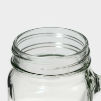 Кружка стеклянная Доляна &laquo;Вино&raquo;, 450 мл, 10&times;7,5&times;13 см, с ручкой, крышкой и трубочкой