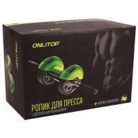 Ролик для пресса ONLYTOP, с возвратным механизмом, 2 колеса, с ковриком Ролик для пресса ONLYTOP, с возвратным механизмом, 2 колеса, с ковриком