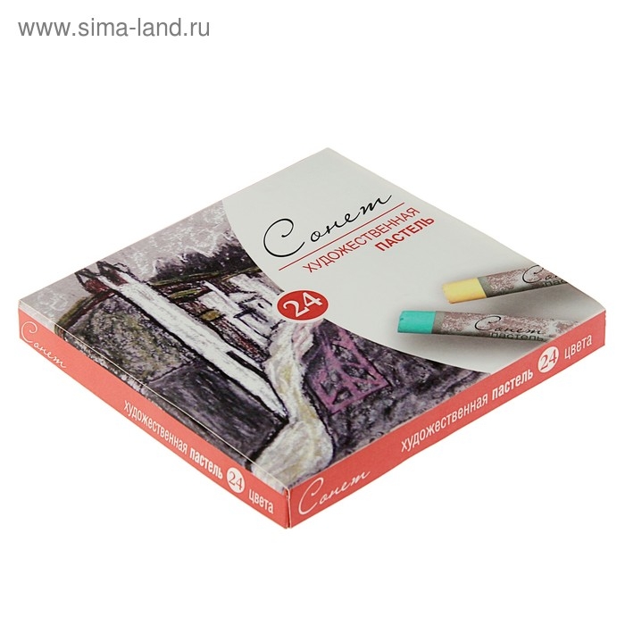 Пастель сухая ЗХК "Сонет", 24 цвета, Soft, D-8 мм/L-60 мм, круглое сечение, художественная, 7141224